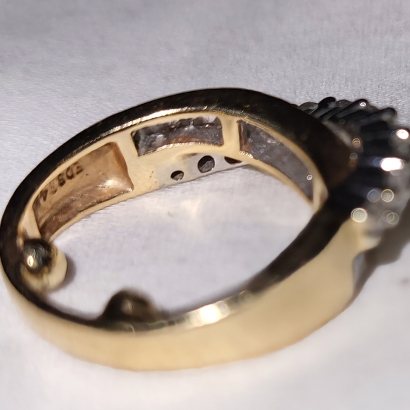 Ladies 14k Yellow & White Gold 1.5 CTW Round & Baguette diamonds crossover ring - Picture 11 of 12